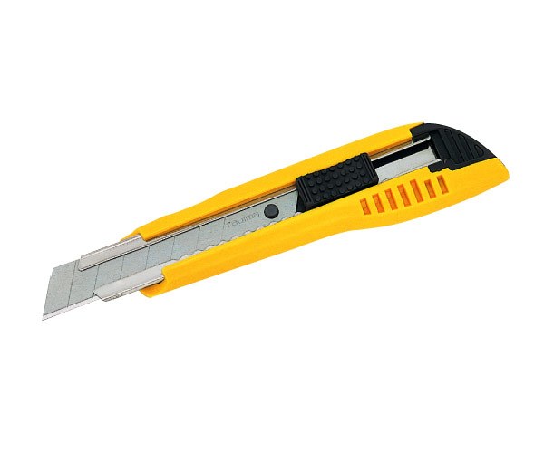 Heavy duty cutter with automatic blade lock, in-handle blade storage 18 mm, 40 pcs. in display