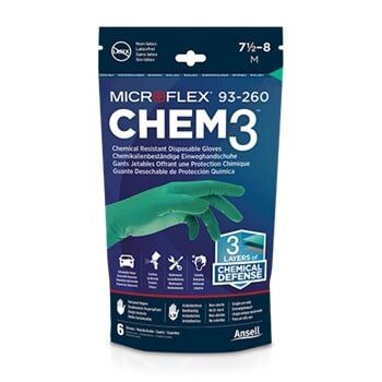Disposable nitrile and neoprene gloves Ansell Microflex 93-260, 6 pcs, 0,20mm, green, size M (7,5-8)