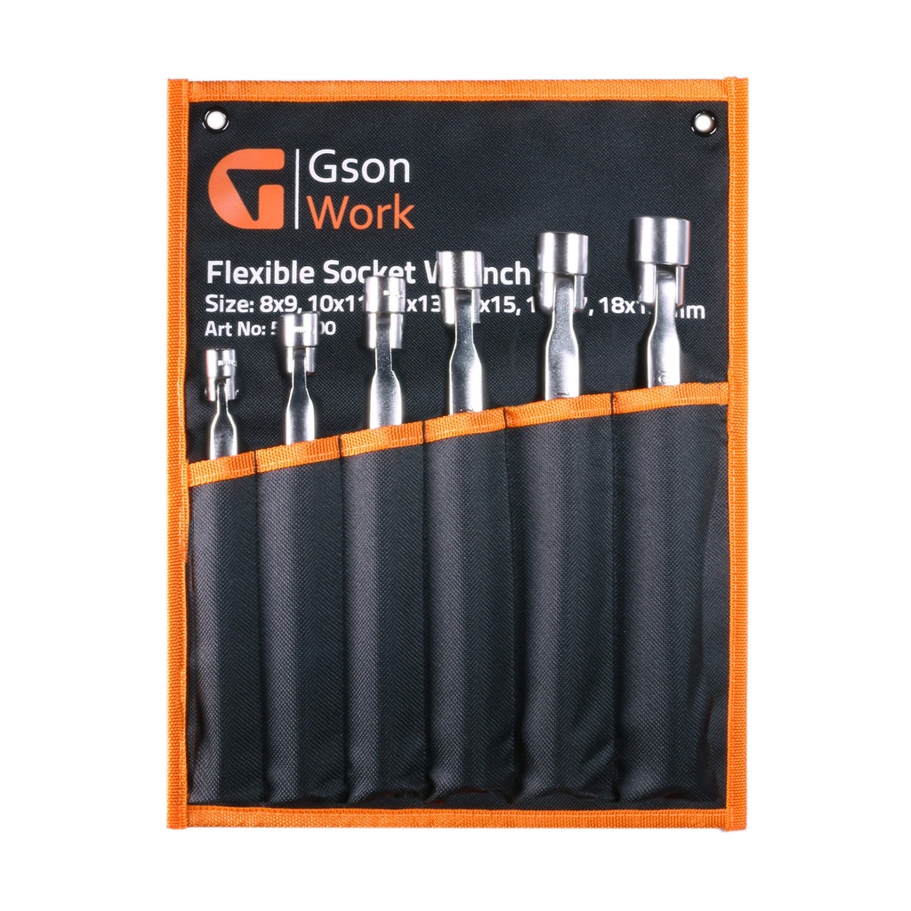 Double Flexible Socket Wrench Set 8-19 mm 12PT 6 pcs
