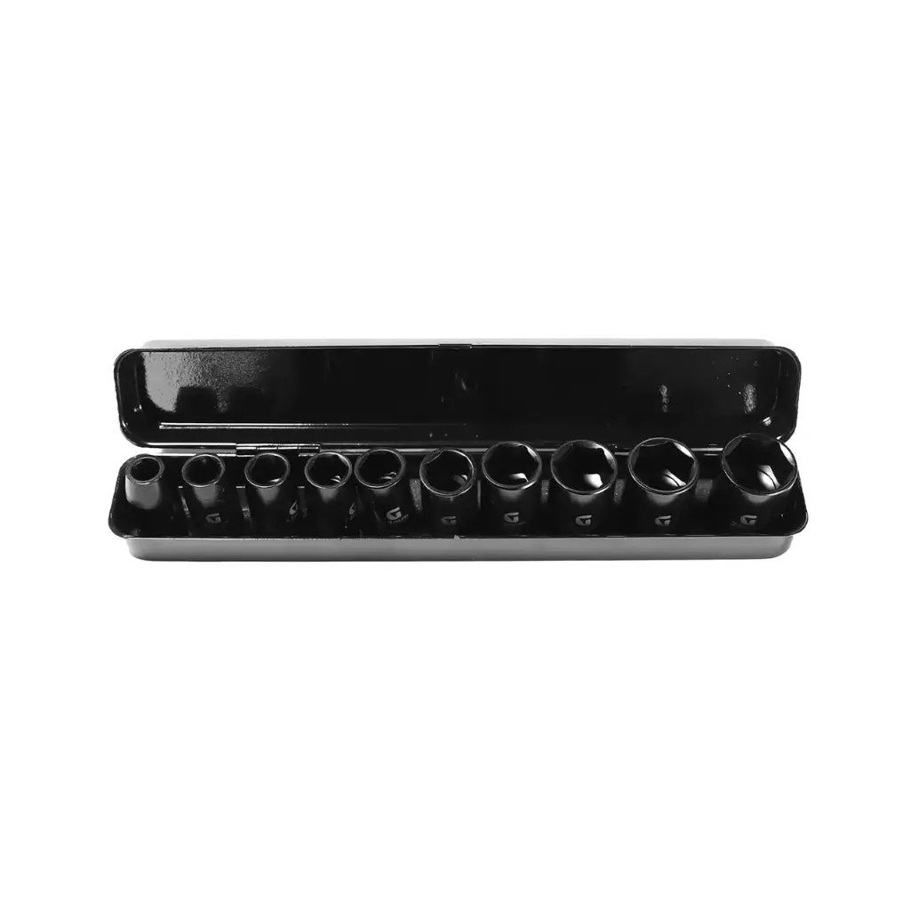Impact Socket Set 10 pcs 1/2" 10,12,13,14,15,17,19,21,22,24 mm