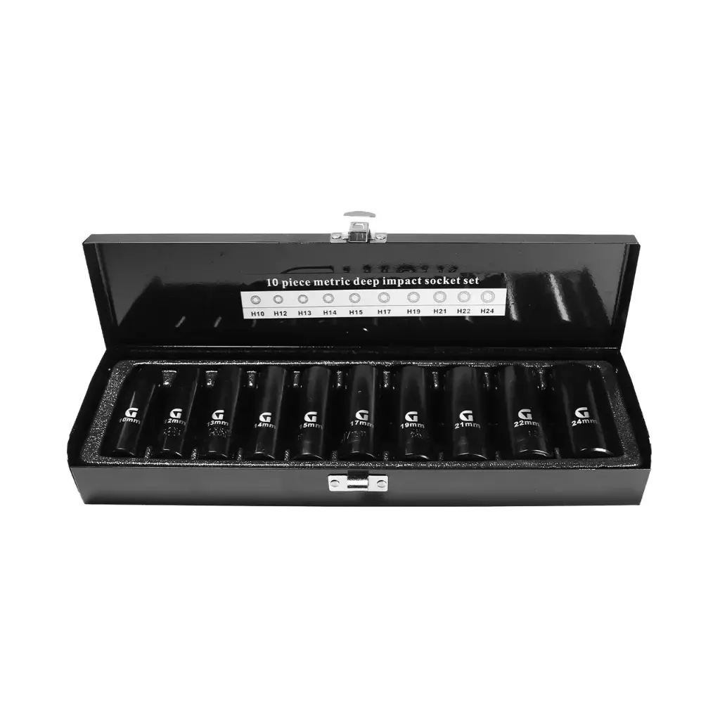 Sügav löökpadrun Set 10 tk 1/2"  10,12,13,14,15,17,19,21,22,24 mm