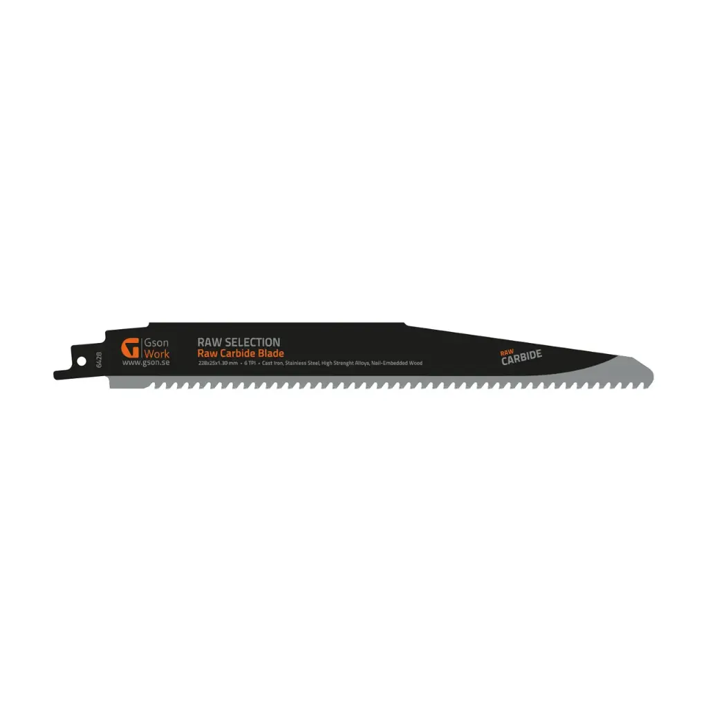Zobenzāģis RAW Carbide Teeth 228 x 25 x 1,3 mm, 6 TPI
