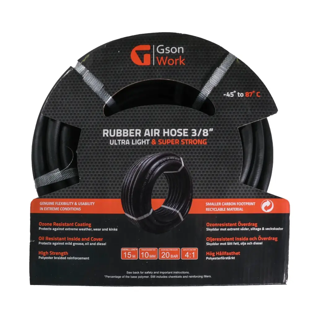 Kummist pneumaatiline voolik 3/8" 15m