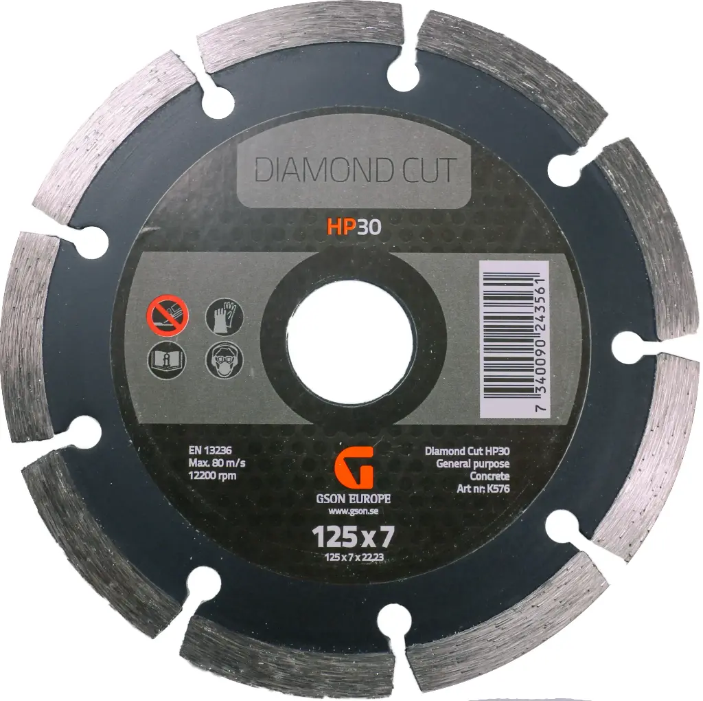 Dimanta griešanas disks HP30 125 x 7 x 22,23 mm