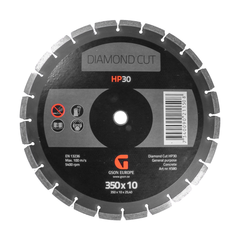 Алмазный режущий диск HP30 350 x 10 x 25,40 мм