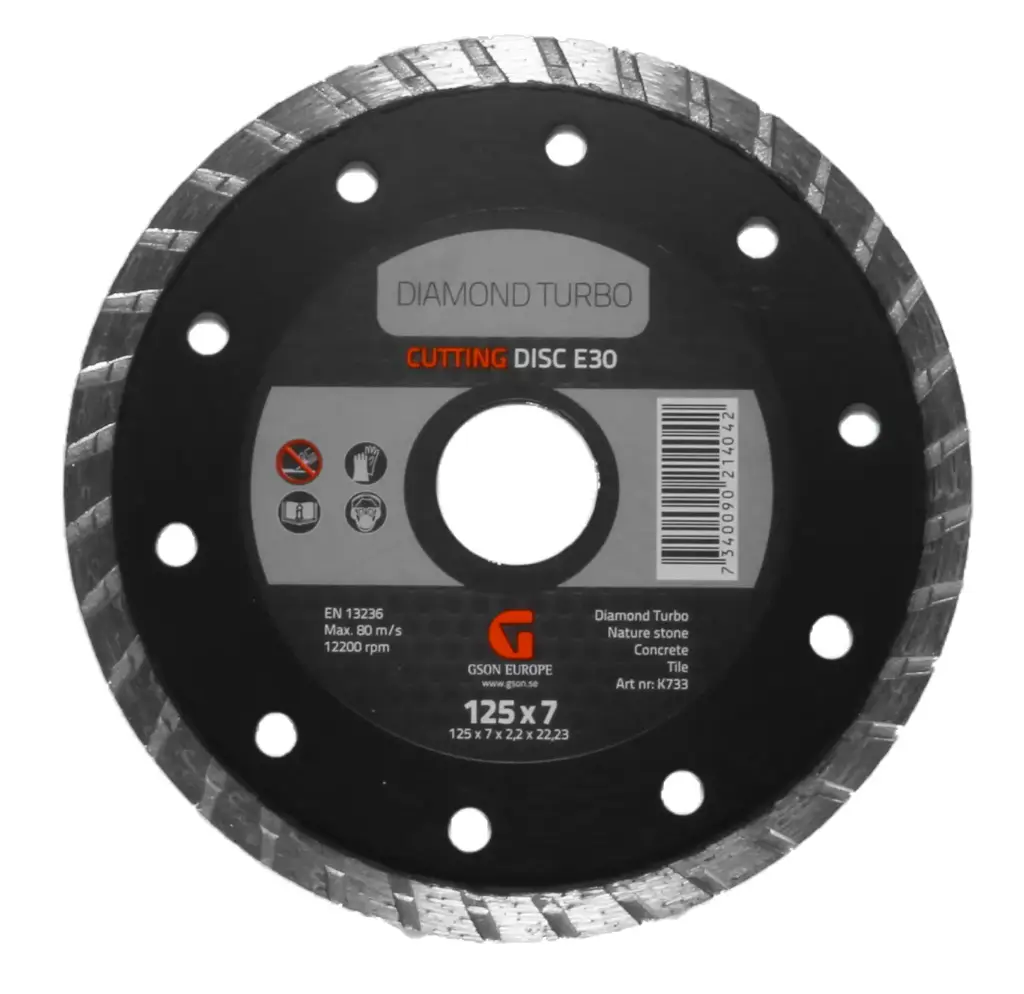 Dimanta Turbo griešanas disks E30 125 x 7,0 x 2,2 x  22,23 mm