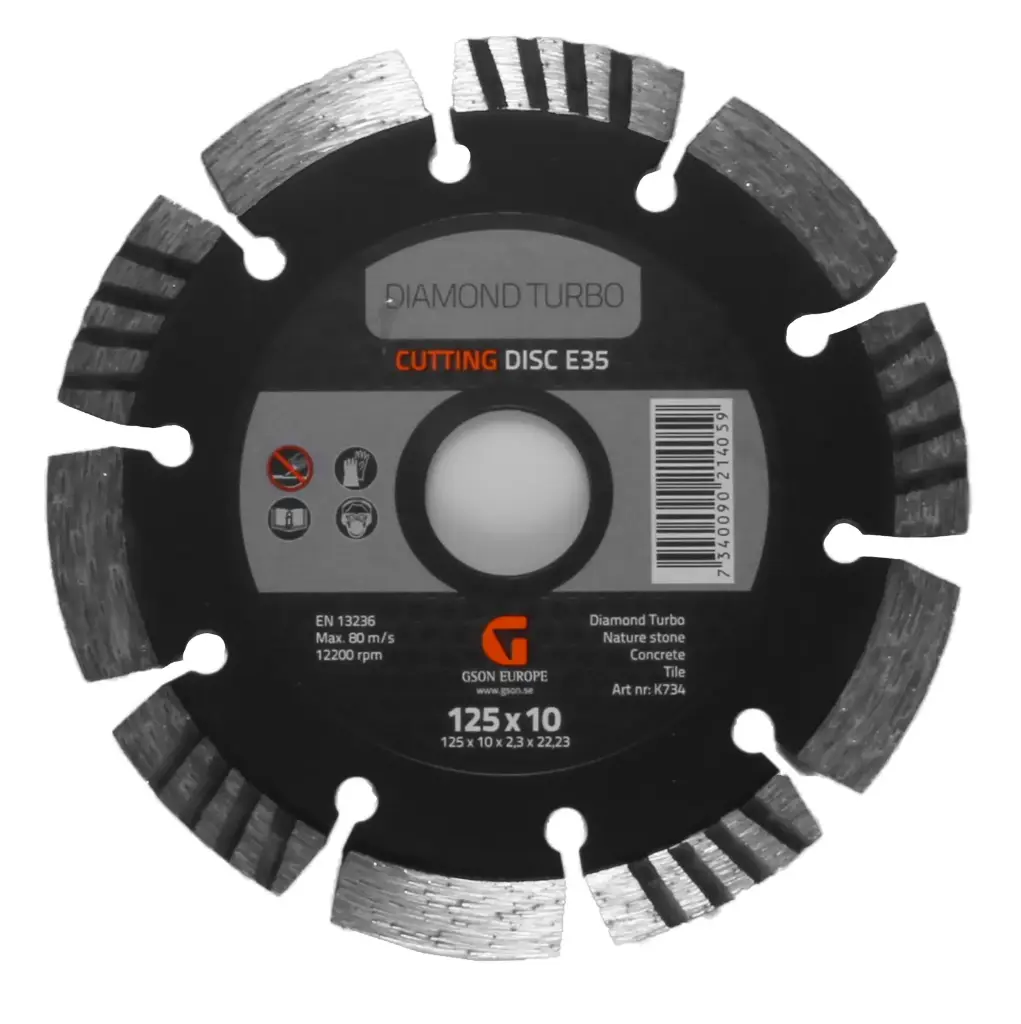 Teemantlõikeketas Turbo E35 125 x 10,0 x 2,3 x  22,23 mm
