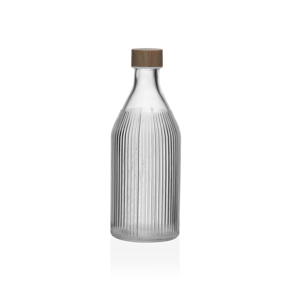Bottle Versa Glass Aluminium Stripes 1 L 9,8 x 25,1 x 9,8 cm