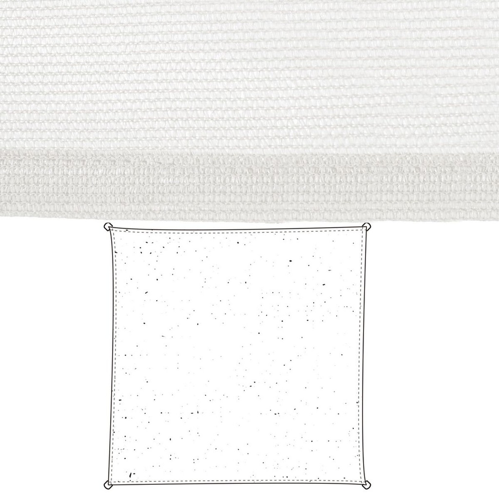 Shade Sail Vela sombreo White 5 x 5 m 300 x 300 x 0,5 cm Awning