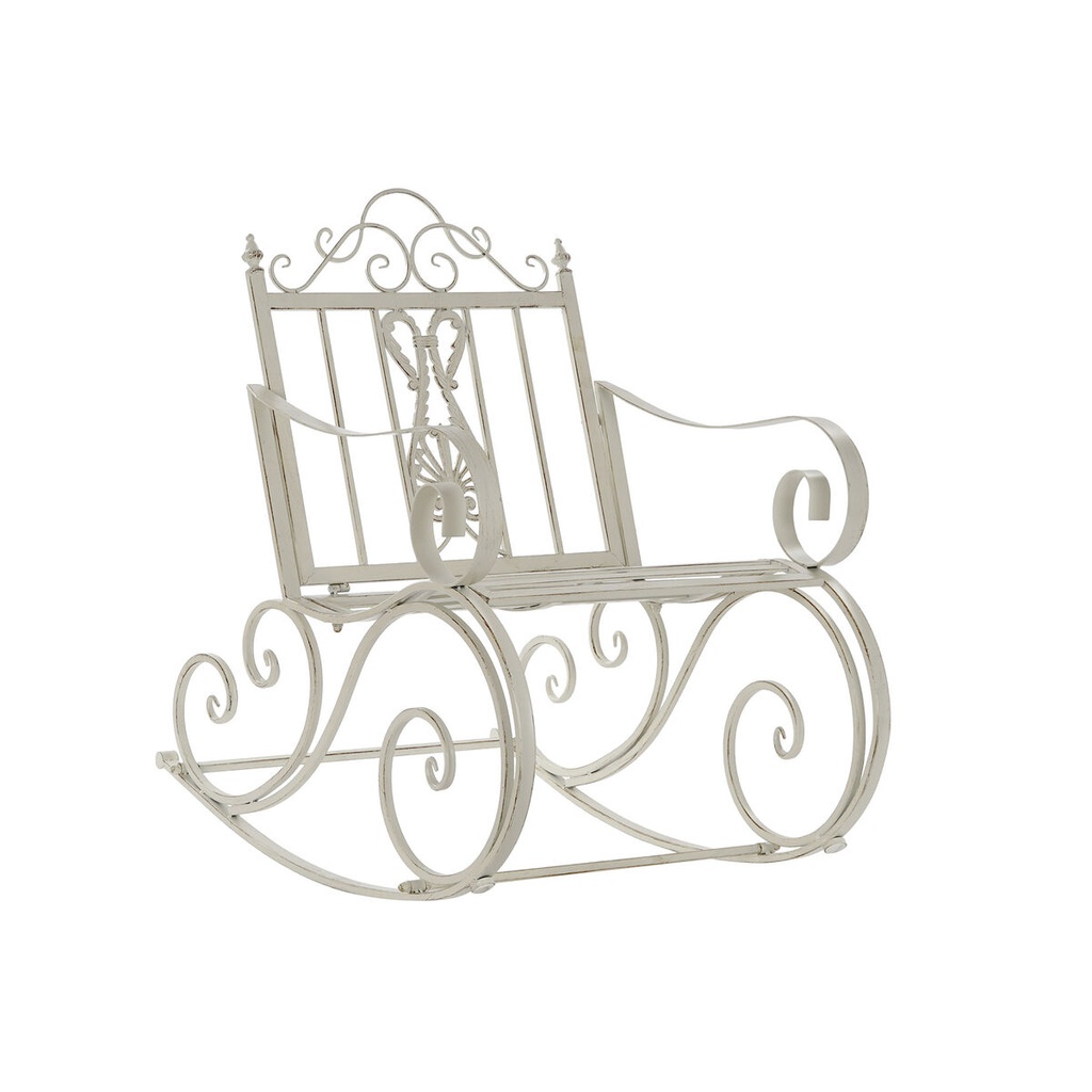 Rocking Chair DKD Home Decor Metal Aluminium White (63 x 89 x 92 cm)