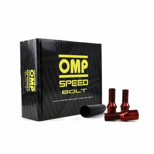 [S37101576] Set Nuts OMP 27 mm Red 20 uds M14 x 1,25