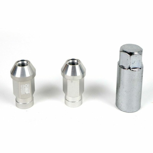 [S37101558] Set Nuts OMP 7075 Silver 20 uds M14 x 1,25