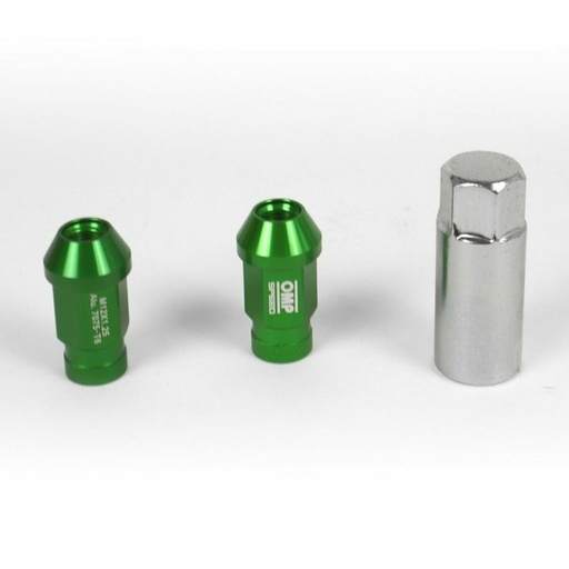 [S37101557] Set Nuts OMP 7075 Green 20 uds M14 x 1,25