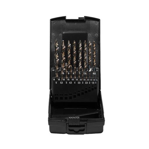 [211900]  HSSE-Co 5% kiire sammuga puuri bitikomplekt 1-10 mm 19tk