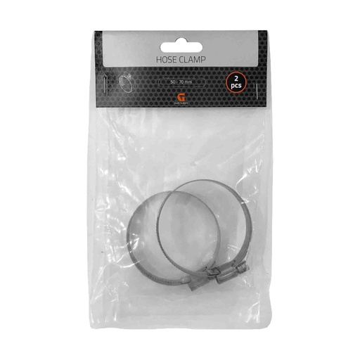 [295070] Hose Clamp 50-70 mm, Stainless Steel, 2pcs