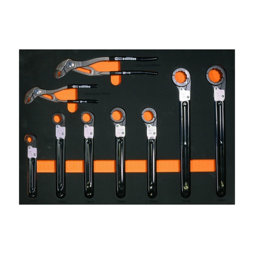 [500007] Inlay for trolley Water Pump Pliers + Open Ratchet Wrench Set 13-32 mm