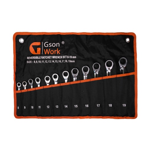 [501005] Reversible Ratchet Wrench Set 8-19 mm