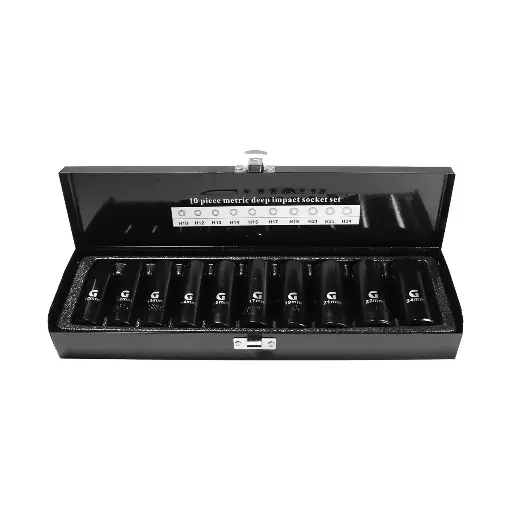 [505122] Deep Impact Socket Set 10 pcs 1/2"  10,12,13,14,15,17,19,21,22,24 mm