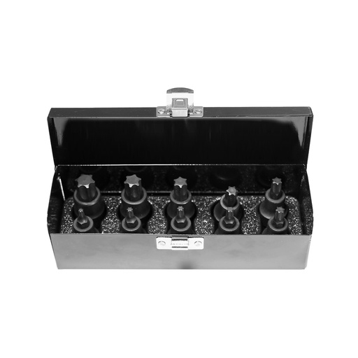 [505123] Torx Impact Socket Set 10 pcs 1/2" 55 mm T20,T25,T27,T30,T40,T45,T50,T55,T60,T70