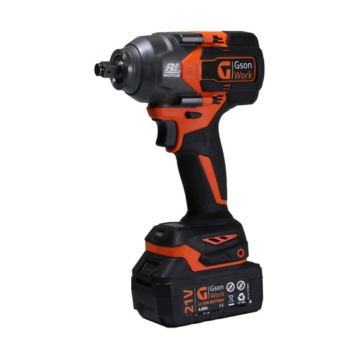 [510912] Belaidis smūginis veržliaraktis 1/2" 1200 N.M, 2 vnt 21V 4,0AH