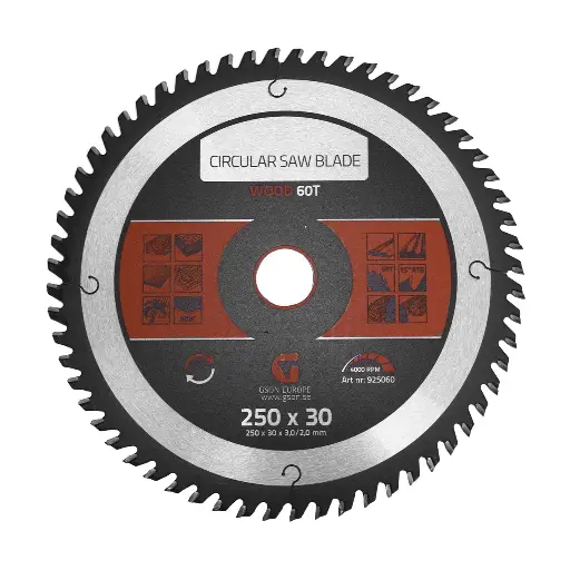 [925060] Ripzāģa asmens kokam 60 T 250 x 30 x 3,0 / 2,0 mm