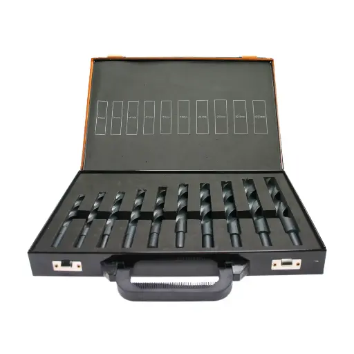 [B135] HSS-R Trumpas grąžtas  Set 11-20 mm 10 vnt ( Metalinis dėklas )