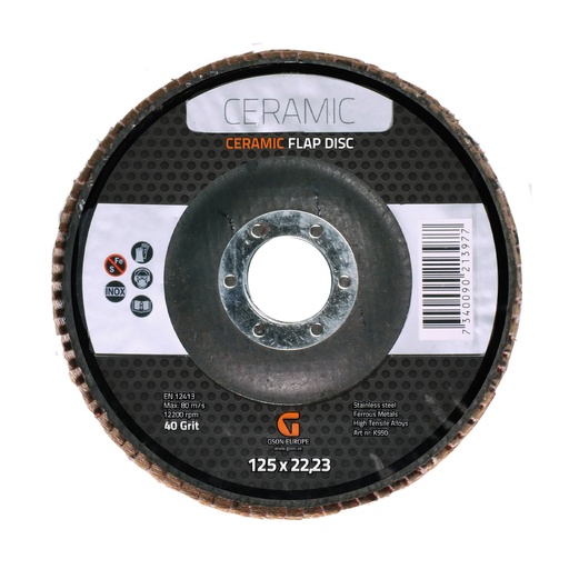 [K551] Ceramic Flap Disc 125 x 22,23 mm 60 Grit