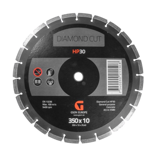 [K580] Алмазный режущий диск HP30 350 x 10 x 25,40 мм