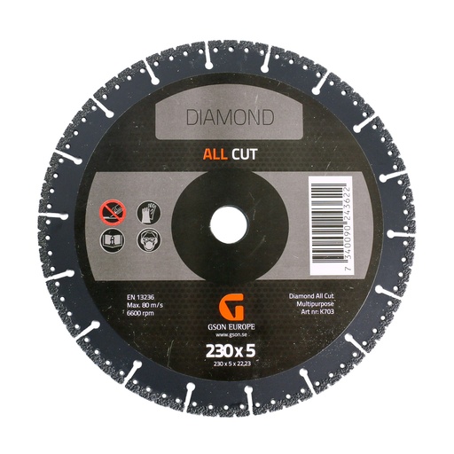[K703] ALLCUT Dimanta griešanas disks 230x5,0x22,23 mm