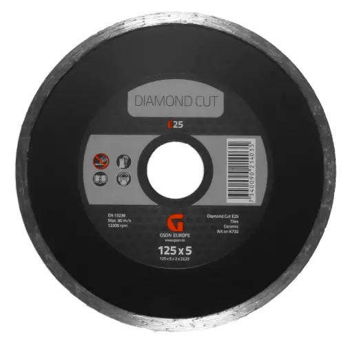 [K732] Dimanta griešanas disks E25 125 x 5,0 x 2,0 x  22,23 mm