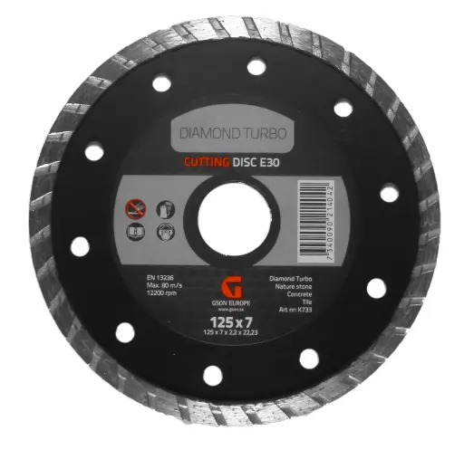[K733] Dimanta Turbo griešanas disks E30 125 x 7,0 x 2,2 x  22,23 mm