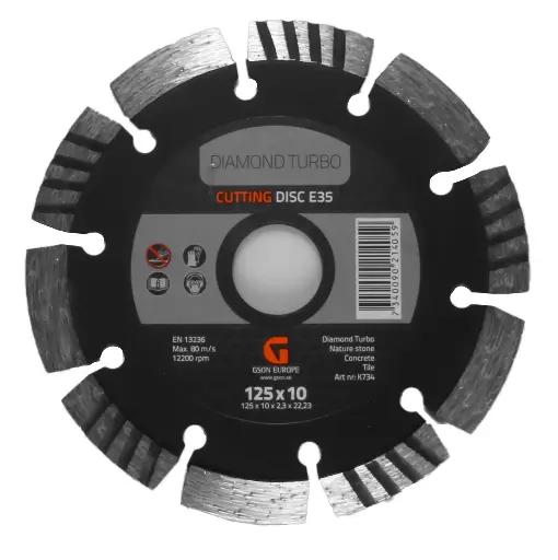 [K734] Dimanta Turbo griešanas disks E35 125 x 10,0 x 2,3 x  22,23 mm