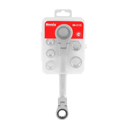 [RH-2172] 7 in 1 flex head double box end ratcheting veržliarakčio rinkinys