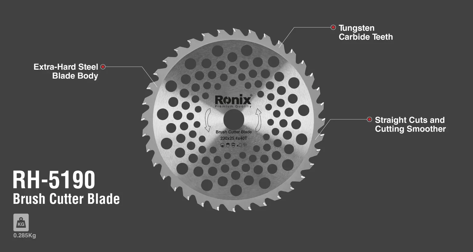 [RH-5190] Brush cutter blade 230x40 mm