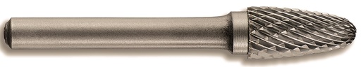 [10371911000] Kietmetalinė freza. Konusinė-užapvalinta forma Ø10mm, kotelis 6mm plastikinė dėžutė)