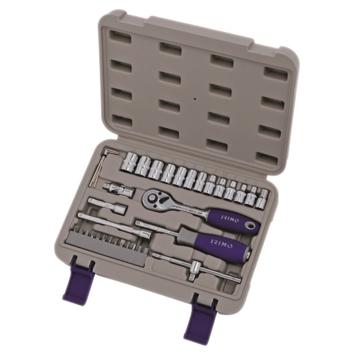 [109-35-4] Sockets 4-13mm and bits PH,PZ,SL,HEX set 1/4" 35 pcs Irimo