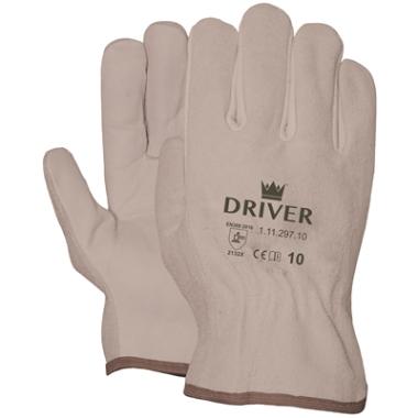 [11129709] Apsauginės pirštinės "Driver", oda/versta oda , dydis 9/L