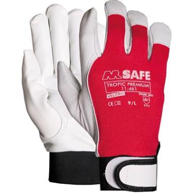 [11146110] Apsauginės pirštinės M-Safe Tropic Premium, 10 dydis, ožkos oda, Velcro užsegimas.