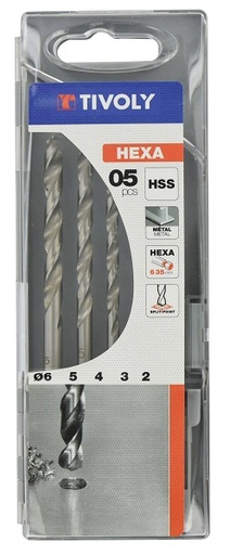[11434370001] Metalo grąžtų rinkinys HSS, HEX 1/4, šešiakampis kotelis, lakštiniam metalui, Ø 2 - 6 mm
