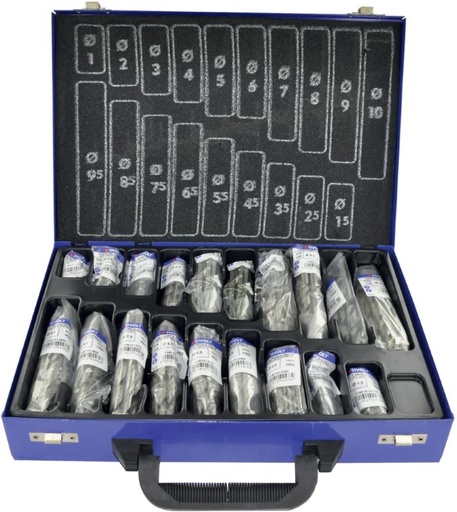 [11451970024] Metallipuuride komplekt 1-10mm, HSS, üleni lihvitud, 170 puuri, T-Line