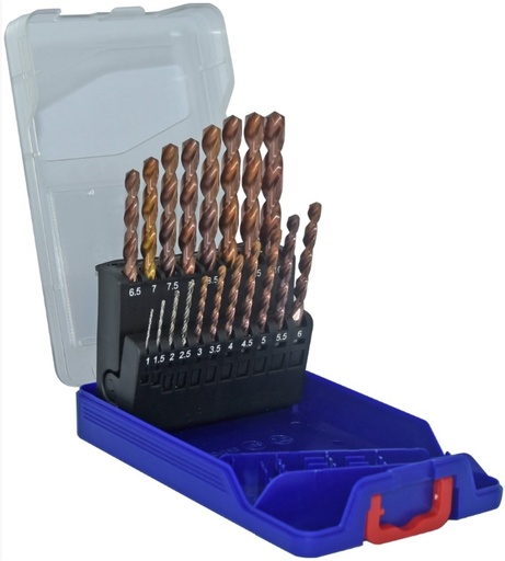 [11454170015] Metal drills set 1-10mm, FURIUS HSS, fully ground. FUSIO coated, 19pcs