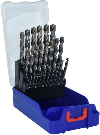 [11456170017] Grąžtų metalui su kobaltu HSS-Co su padengimu rinkinys TBX 4F (TiAIN+TiCN) 1-13mm, 25vnt
