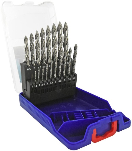 [11457070015] Metal drill bit set 1-10mm, "Smart Point" progressive tip, 19pcs