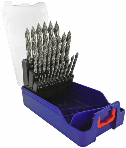 [11457070017] Metalo grąžtų rinkinys 1-13mm, "Smart Point" pakopinis antgalis, 25vnt