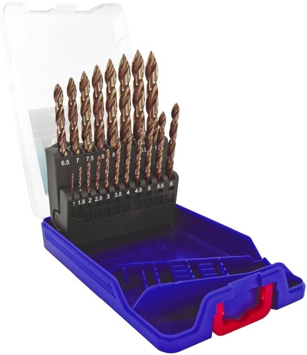 [11457170015] Metal drill bit set 1-10mm, "Smart Point" progressive tip, Ti2CN FUSIO, 19pcs