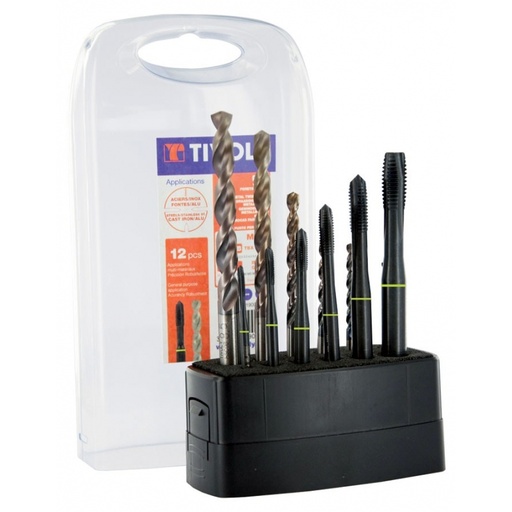 [11900170023] Keermestuskomplekt "Multi material" MGTI M3-M10 + 6 TBX HSS-Co puuri, 12 osa