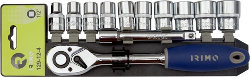 [129-12-4] Muciņatslēgu komplekts 10-24mm + pagarinātājs 1/2 "12 gab