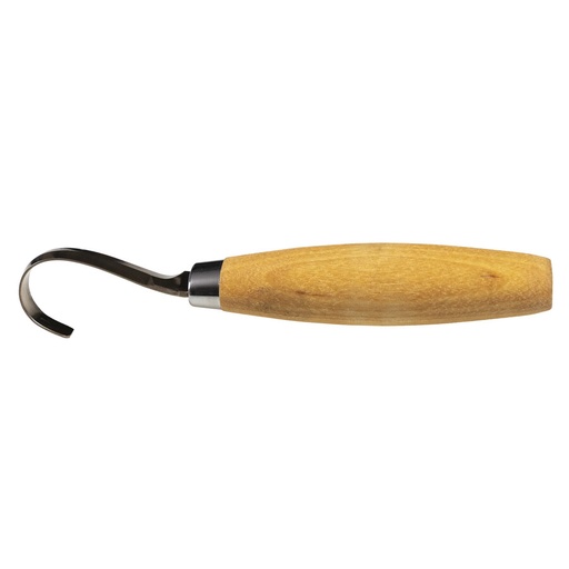 [13385] Šaukštų drožinėjimo peilis Morakniv® 164, lenkta geležtė 55x2,0mm. 13mm vidinis skersmuo. Viengubi ašmenys, beržinė rankena, odinis dėklas.