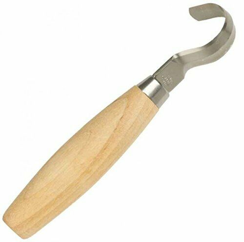 [13388] Šaukštų drožinėjimo peilis Morakniv® 162, lenkta geležtė 55x2,5mm. 15mm vidinis skersmuo. Dvigubi ašmenys, beržinė rankena