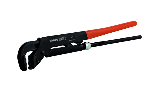 [144] Iniversalus raktas vamzdžiams. Bendras ilgis 722mm. Max 110mm. 3 1/2" vamzdžiui. Oksiduotas, anktikorozinis padengimas, grūdintos siaurintos žiotys, neslystantys dantys.  Aukščiausia klasė